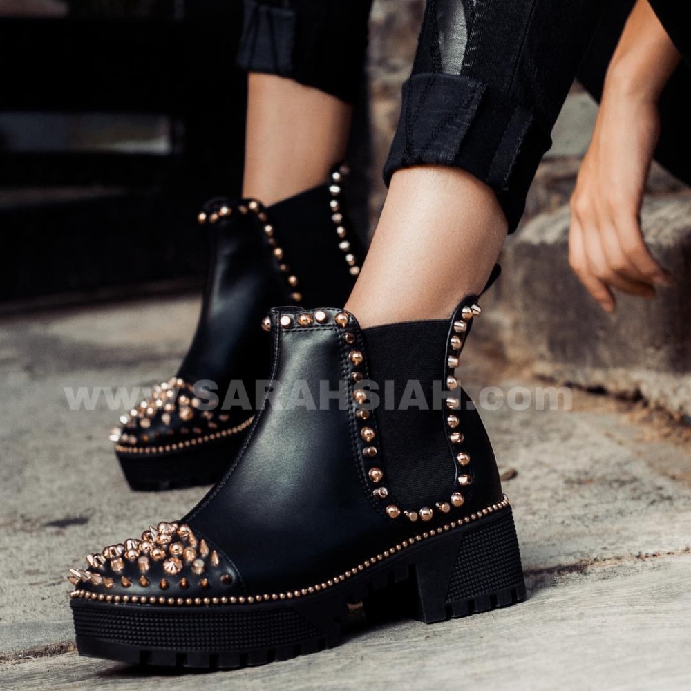 Last Size 9 🖤Platform Studded Spiked Lug Boot - Picture 7 of 8